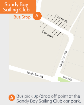 mage of bus pick up near Sandy Bay Sailing Club car park