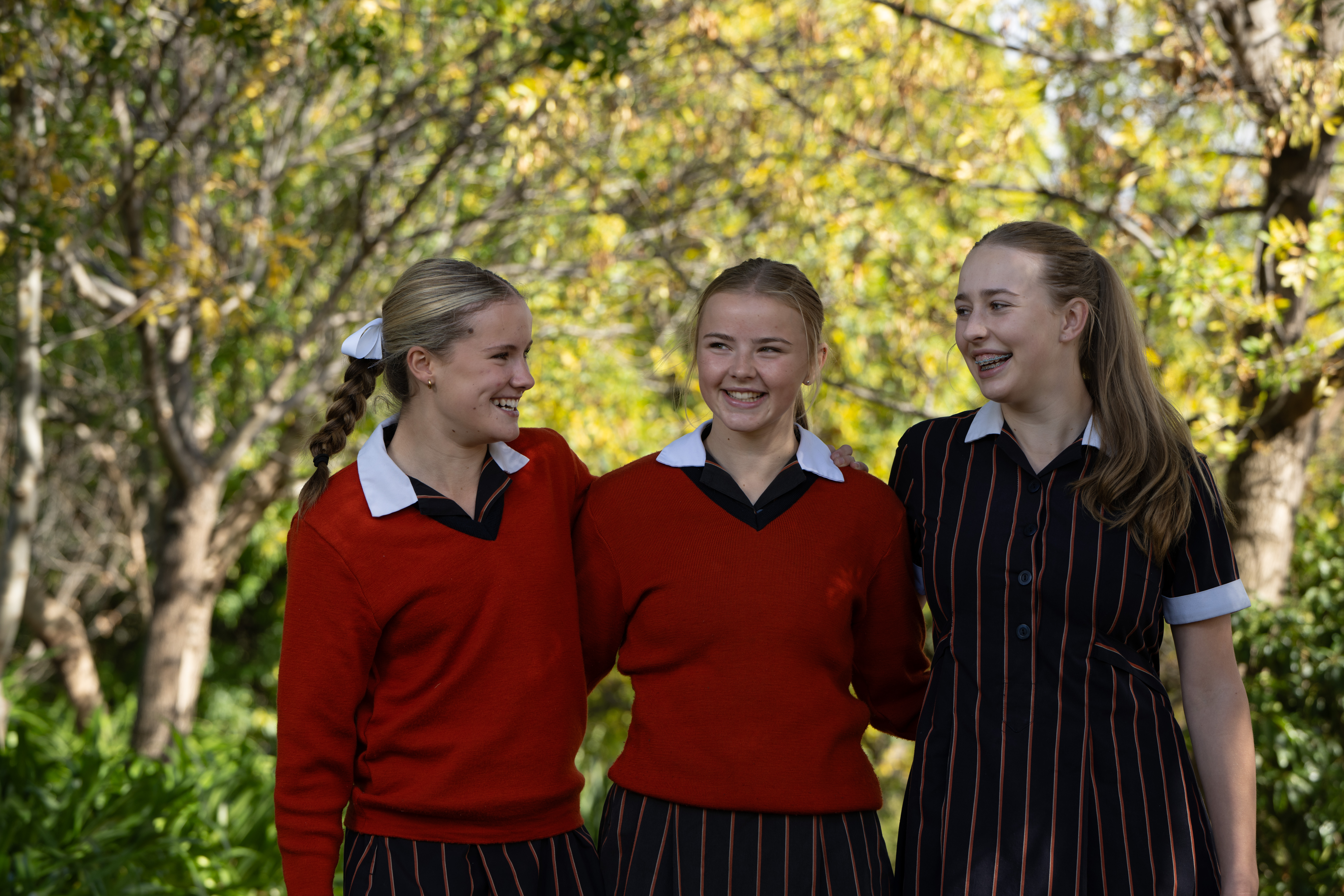 Students moving between year levels on Fahan's single campus