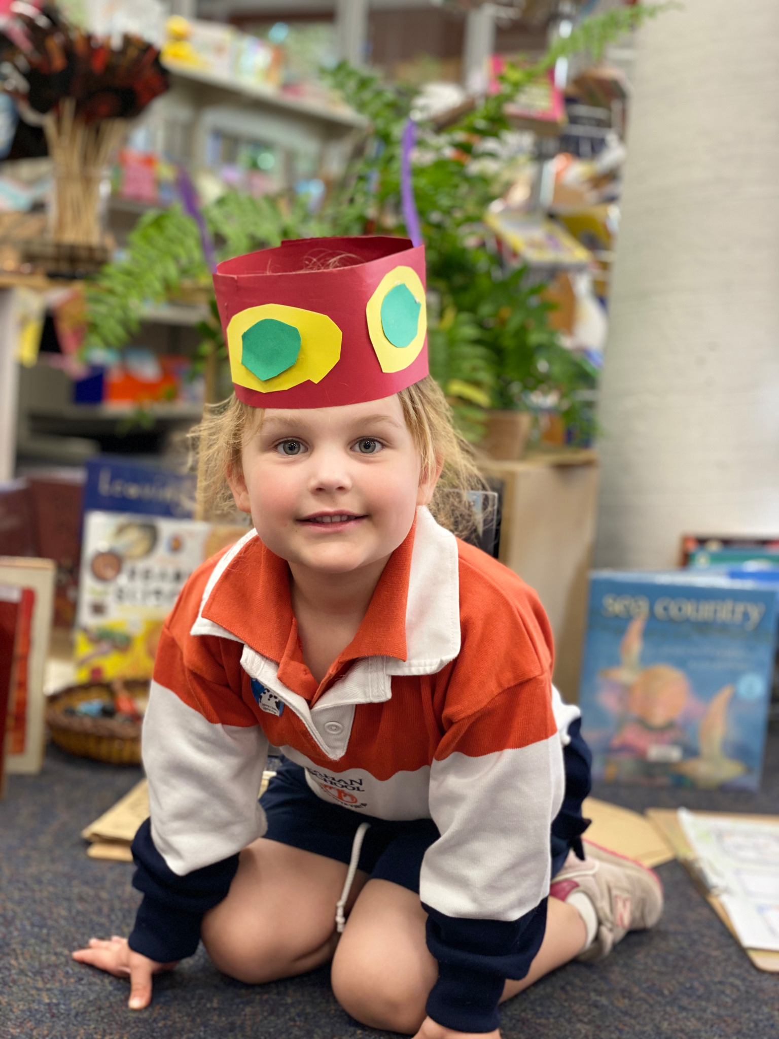 Kindergarten child in the Junior School library