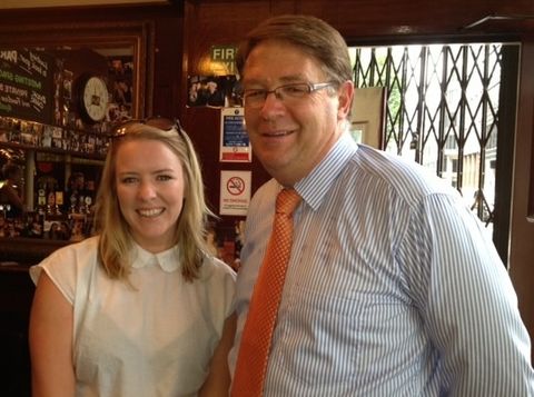 With Sophie Broomhall at The Flying Horse